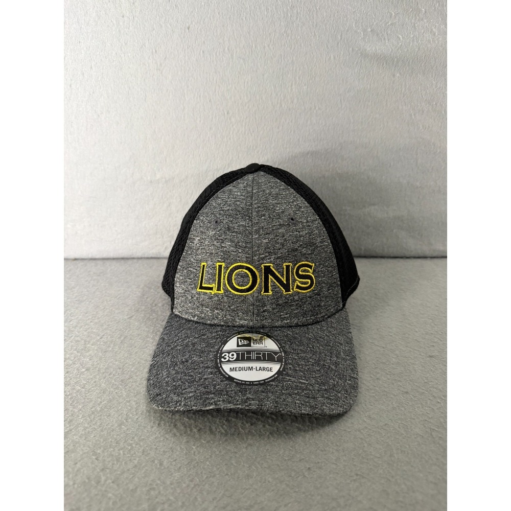 Detroit Lions New Era 9Fifty Hat Mens M/L Gray Black Football Mesh Cap Stretch